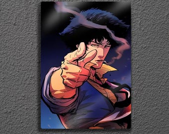 Spike Spiegel Metal Wall Art, Cowboy Bebop "Bang" Poster, See You Space Anime Gift