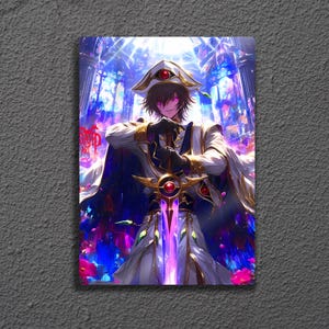Lelouch Lamperouge Code Geass, Metal Wall Art, Anime Poster, Zero Rebellion Otaku Gift