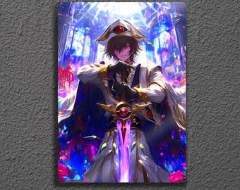 Lelouch Lamperouge Code Geass, Metal Wall Art, Anime Poster, Zero Rebellion Otaku Gift
