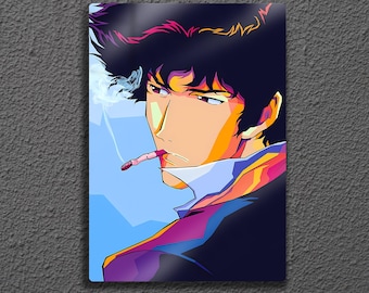 Spike Spiegel Metal Wall Art, Cowboy Bebop Vector Art, Anime Poster