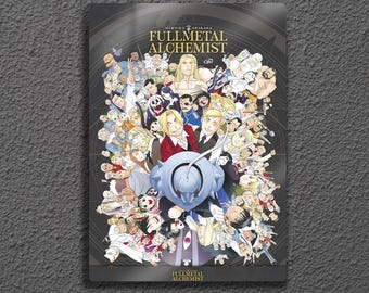 Fullmetal Alchemist Character Collage Metal Wall Art, FMA Brotherhood Poster, Anime Gift