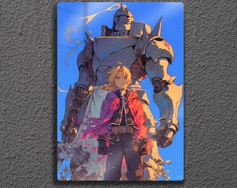 Fullmetal Alchemist Metal Wall Art, Edward and Alphonse Elric, Alchemy Energy Anime
