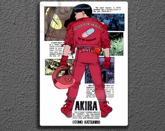 Akira Kaneda Metal Wall Art, Neo Tokyo Manga Poster, Retro Anime