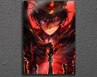 Lelouch vi Britannia Metal Wall Art, Code Geass Anime Poster Print, Otaku Gift