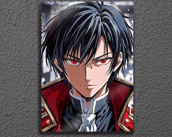 Lelouch Code Geass Metal Wall Art, Zero Anime Poster Print, Rebellion Otaku Gift
