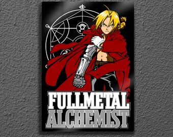 Edward Elric Metal Wall Art, Fullmetal Alchemist Brotherhood Poster, Anime Fan Gift