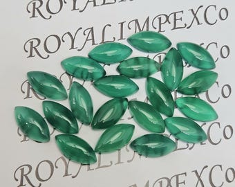 AAA Natürlicher Grüner Onyx Marquise Cabochon Edelstein Lot