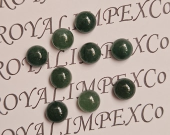 Cabujón de jade verde natural: piedra preciosa redonda, fabricación de joyas