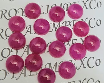 Cabochon calcédoine rose vif - Forme ronde, Fabrication de bijoux