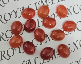 Piedra preciosa cabujón de ónix rojo AAA, forma ovalada (varios tamaños disponibles)
