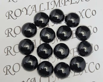 Cabochon rond en onyx noir - 1,5-15 mm