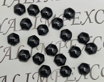 Piedra preciosa cabujón hexagonal de ónix negro (2-15 mm)