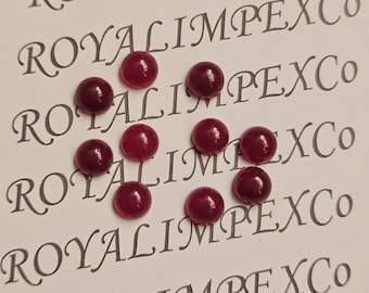Piedra preciosa de jade rubí con cabujón redondo - Materiales para joyería, varios tamaños