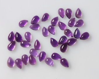 Piedra preciosa natural de amatista morada en forma de pera (tamaños disponibles: 2 x 3 a 15 x 20 mm)