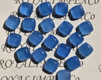 Naturalny kaboszon z niebieskiego chalcedonu klasy AAA, kamień szlachetny o kształcie poduszkowym (2-15 mm)