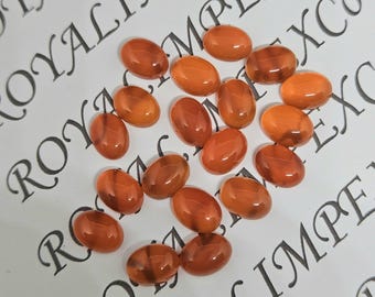 Cabochon ovale en cornaline AAA : pierre naturelle non traitée, différentes tailles