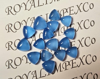 Cabujón de calcedonia azul natural, lote de piedras preciosas (2-15 mm)