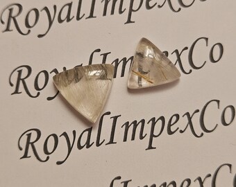 Cabochon trillion en rutile doré naturel, lot de pierres précieuses (2-15 mm)