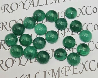 Cabujón de ónix verde: piedra preciosa redonda natural, varios tamaños