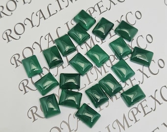 Cabujón de ónix verde natural, forma rectangular, varios tamaños