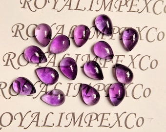 Piedra preciosa natural de amatista morada en forma de pera (tamaños disponibles: 2 x 3 a 15 x 20 mm)