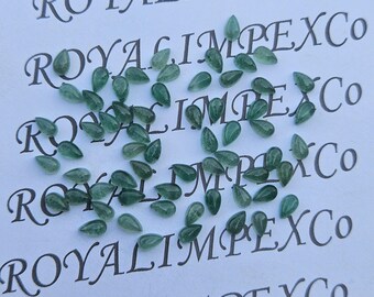 Piedra preciosa de jade verde natural con forma de pera (tamaños disponibles: 2 x 3 a 15 x 20 mm)