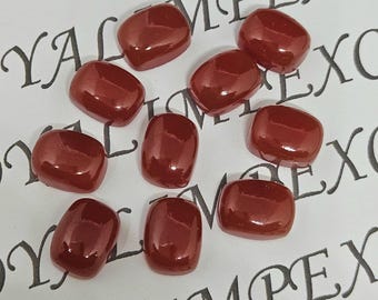 Natürliche rote Onyx Cabochon, lange Kissen Form Edelstein