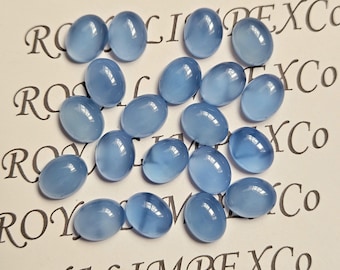 Piedra preciosa de calcedonia azul AAA con cabujón ovalado (varios tamaños)