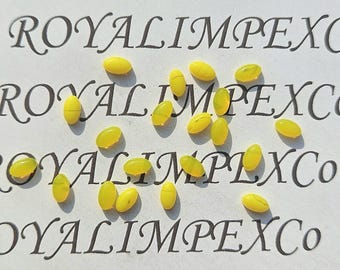 Szklane kaboszony o owalnym kształcie, żółte, AAA, 2x3, 3x4, 3x5, 4x6, 5x7, 6x8, 7x9, 8x10, 9x11, 10x12, 10x14, 12x16, 13x18, 15 x 20 mm. Rozmiar owalny. Partia.