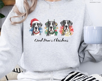 Great Dane Christmas PNG, Holiday T-Shirt Design (Digital Download)