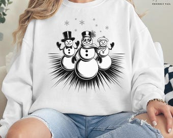 Christmas Snowman PNG, Holiday T-Shirt Design, Winter Sublimation Clipart, Festive Digital Download