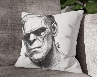 Frankenstein Art Pillowcase: Gothic Horror Home Decor