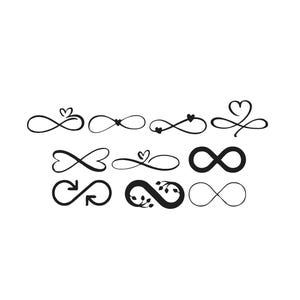 Heart Infinity Embroidery, Infinity Sign Bundle Embroidery, Mini Infinity Symbol, Valentine Infinity Love Machine Embroidery Design, 6 Sizes