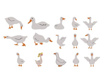 Goose Embroidery Design, Cute Goose Bundle Embroidery Design, Silly Goose Machine  Embroidery Design, Birds Embroidery, Mini Goose, 6 Sizes