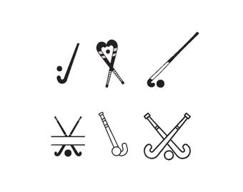 Hockey Sticks and Puck Embroidery Design, Sports Machine Embroidery File, Hockey Split Embroidery, Hockey Outline Embroidery, 6 Sizes