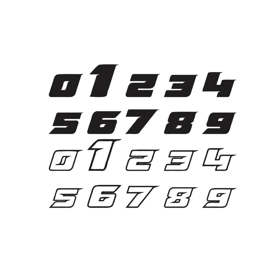Race Number Set Embroidery, Sport Numbers Embroidery, Numbers Line Art ...