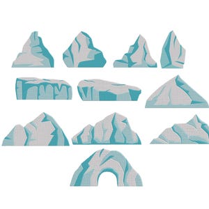 Ice Block Embroidery, Ice Embroidery, Melting Ice Embroidery, Mini Ice Embroidery, Machine Embroidery Design, Ice Berg Embroidery, 6 Sizes