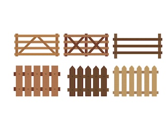 Wooden Fence Bundle Embroidery Design, Garden Fence Embroidery Design, Borders Fence Embroidery, Machine Embroidery Design Files, 6 Sizes