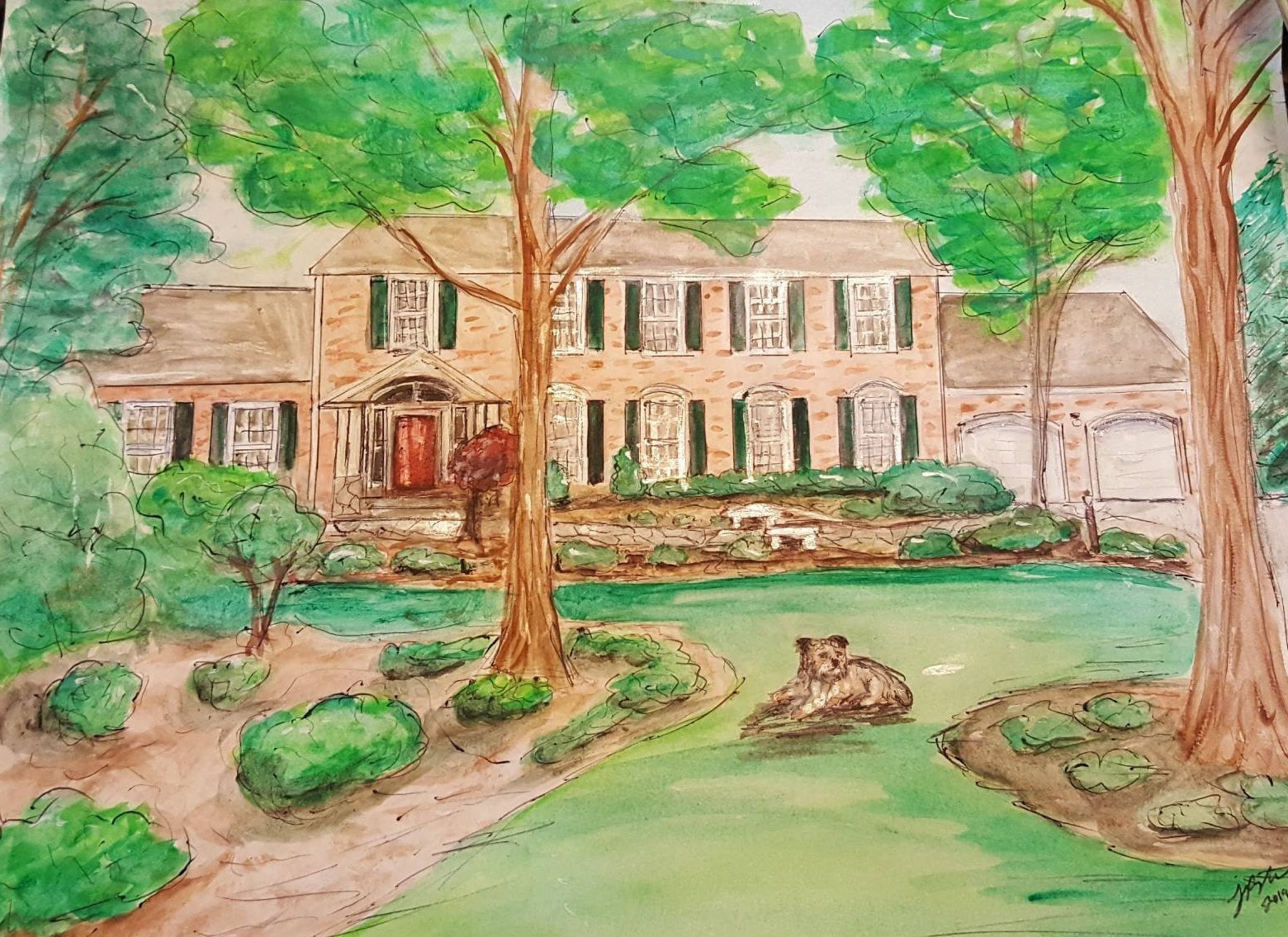 Custom Painting From Photo, Personalized Watercolor, House Painting, Closing Gift, hand painted, Portrait, Home Picture 8x10 11x14 5x7 12x18