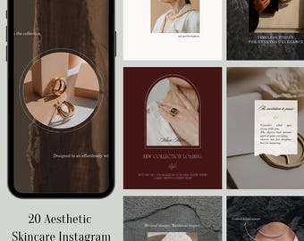 Minimal Instagram Templates for Jewelry Brands Luxury Canva Social Media Posts Editorial Aesthetic Creative Business Bundle
