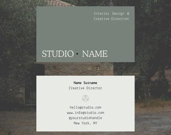 Minimalist Business Card Template Interior Design Studio Card Creative Director Branding Editable Digital Template Modern Business Card