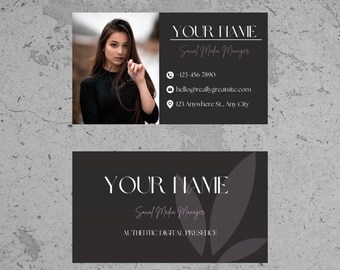 Modern Business Card Template Canva Template Minimal & Professional Design Editable Canva Business Card Printable Calling Card