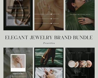Quiet Luxury Jewelry Branding Kit | Canva Templates Bundle for Instagram, Logos, Business Cards & Styling Guide | Digital Download