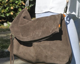 OFFER - Leather shoulder bag - LUCI model in brown leather