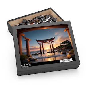 Sunset Torii Puzzle - Serene Landscape Jigsaw, 120, 252, 500-Piece, Perfect Gift for Puzzle Lovers, Home Decor, Meditation, Family Activity