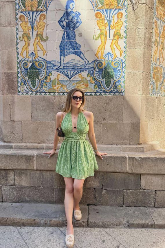 green emerald velvet dress GOKATOSAU Women's Halter Deep V Neck Flowy Chiffon Bow Tie Backless Summer Mini  Dress Black at Amazon Women's Clothing store