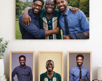 Custom Photo Merge Portrait: Combine Family Photos, Memorial Keepsake