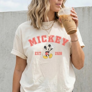 Disney Classic Pose Mickey Mouse Shirt, Comfort Colors® Retro Mickey Tee, Disney Mickey 1928 T-Shirt, Theme Park Tee
