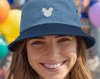 Sombrero de pescador bordado de Mickey, sombrero de pescador de Disney, sombrero de parque temático, regalo para los amantes de Disney