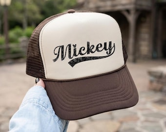 vintage chapeau de camionneur Mickey, chapeau en mousse Mickey, chapeau classique des parcs Disney, cadeau chapeau Mickey Mouse, chapeau pour parc à thème